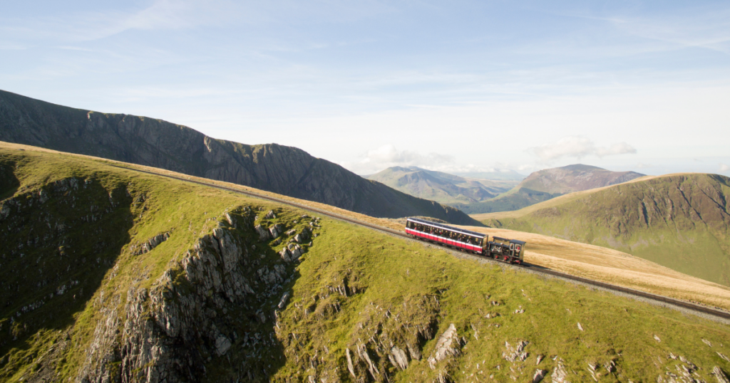 Snowdon Mountain Railway climbing Yr Wyddfa