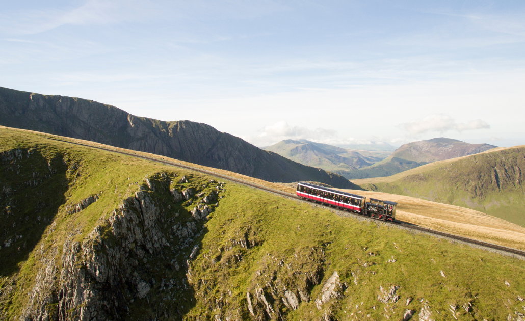 Snowdon Mountain Railway climbing Yr Wyddfa