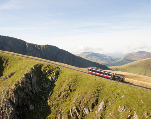 Snowdon Mountain Railway climbing Yr Wyddfa