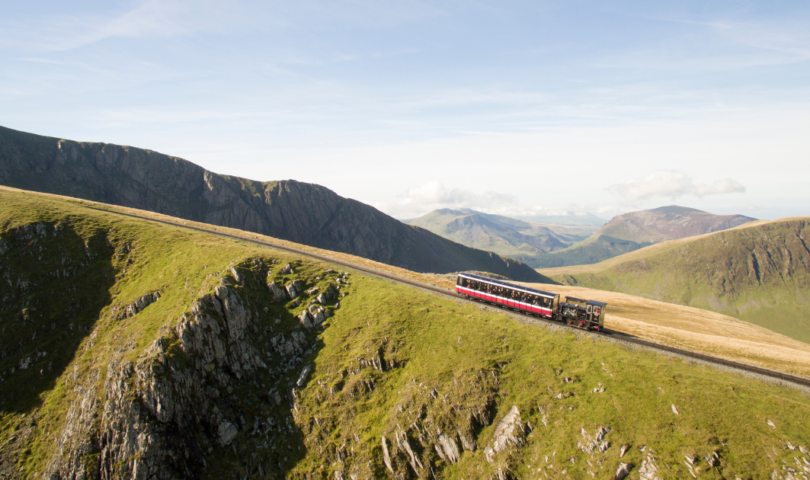 Snowdon Mountain Railway climbing Yr Wyddfa